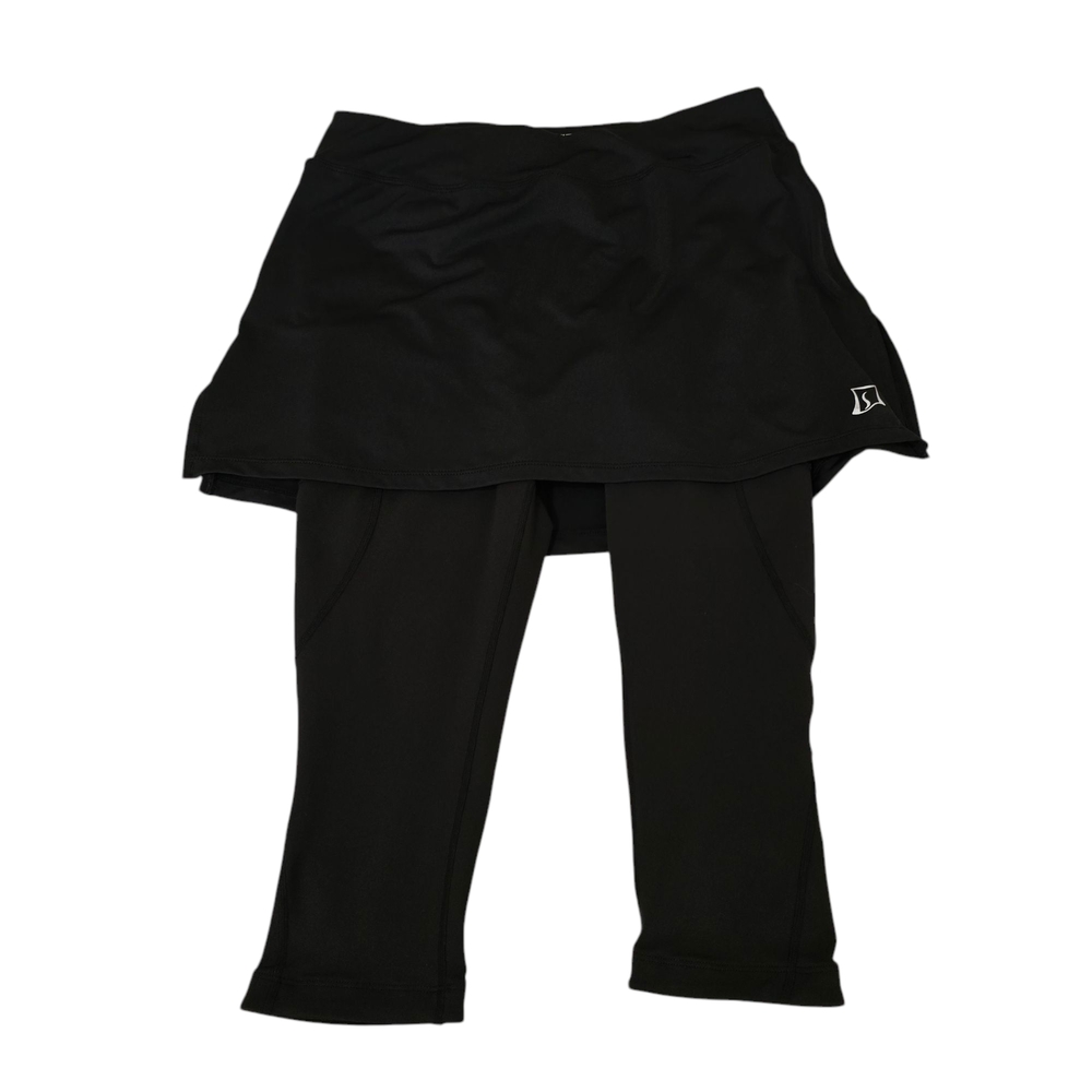 SkirtSports Womens Black Skirted Cycling Capri + Foam Gell Pad Sz.M